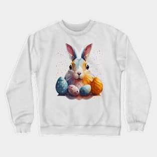 Easter Bunny Among Easter Eggs Crewneck Sweatshirt